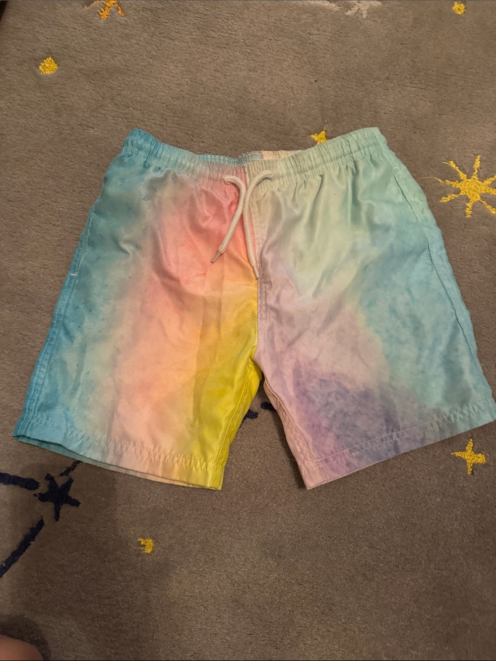 Stella Cove Pastel Tie-Dye Swim Trunks - Blue, Pink, Yellow, Purple